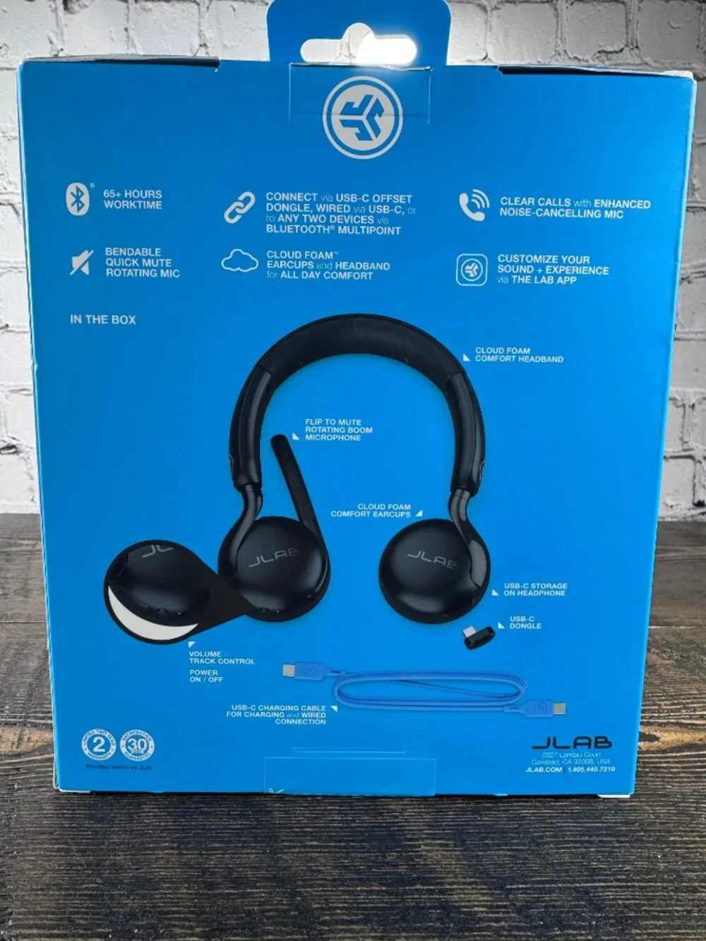 JLab Go Work Wireless On-Ear Headset with Noise-Cancelling Mic